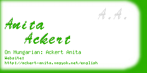 anita ackert business card